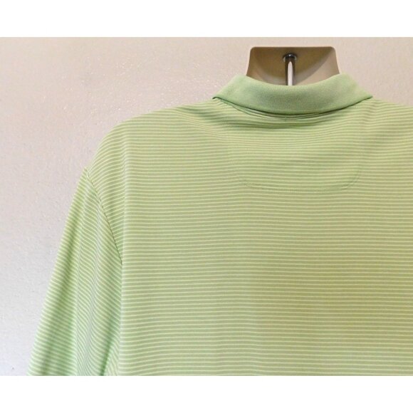 Tommy Bahama Polo Shirt Mens XL Green Striped Lightweight Modal/Polyester Blend - Picture 4 of 6